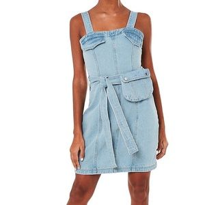 Missguided Belted Denim Dress